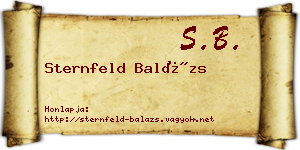 Sternfeld Balázs névjegykártya